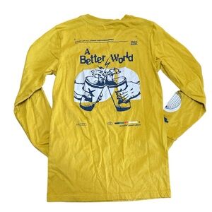Dutch Bros. Mustard Yellow A Better World Long Sleeve Men’s Tee Size Small